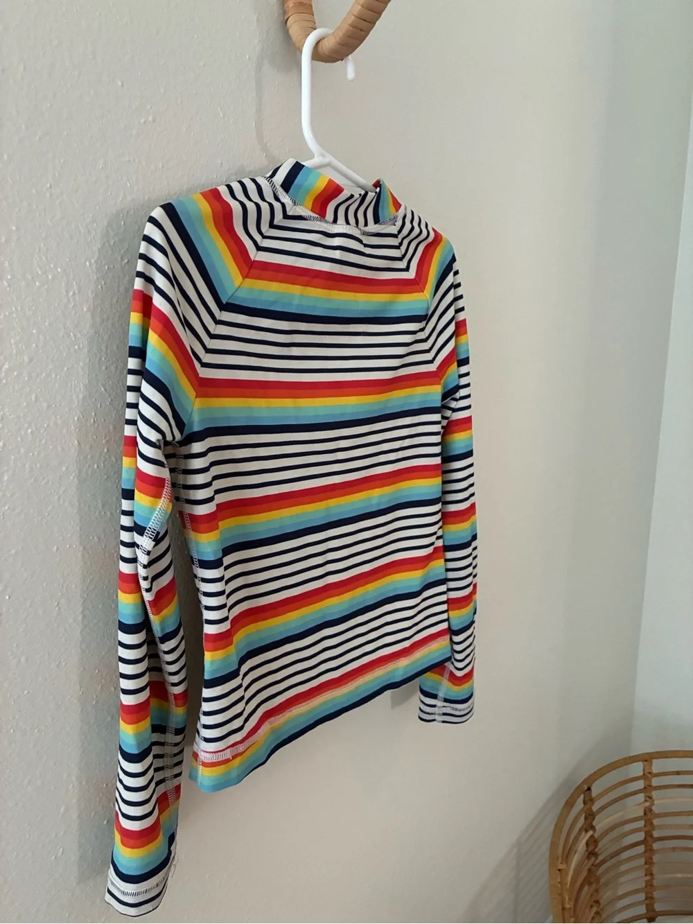 Hanna Andersson Striped Rainbow Rash Guard